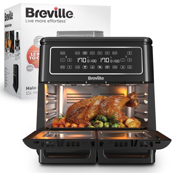 Horkovzdušná fritéza Breville Halo DUAL VDF130X, dvouzónová, 11 l