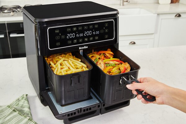 Horkovzdušná fritéza Breville Halo DUAL VDF130X, dvouzónová, 11 l