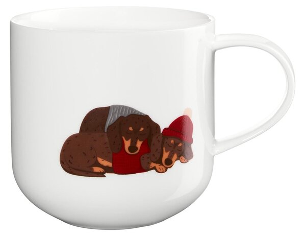 Porcelánový hrnek ASA Selection COPPA WINTER ANIMALS jezevčík 400 ml