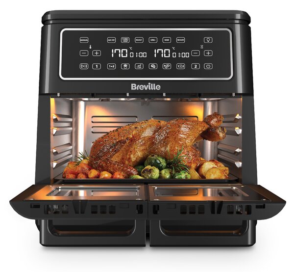 Horkovzdušná fritéza Breville Halo DUAL VDF130X, dvouzónová, 11 l