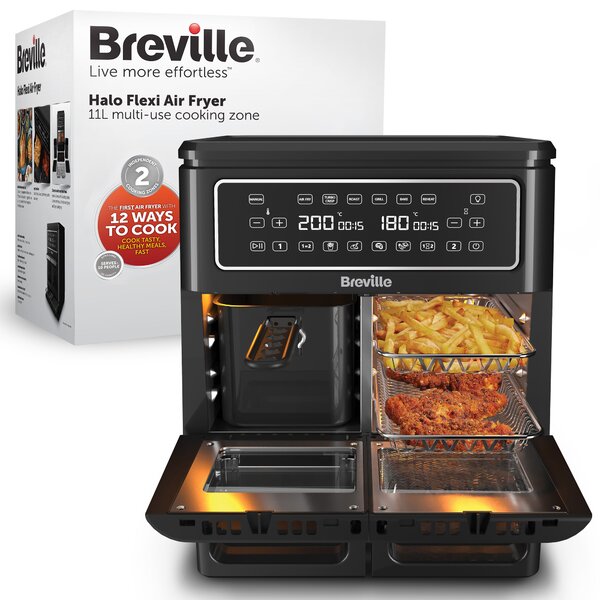 Horkovzdušná fritéza Breville Halo DUAL VDF130X, dvouzónová, 11 l