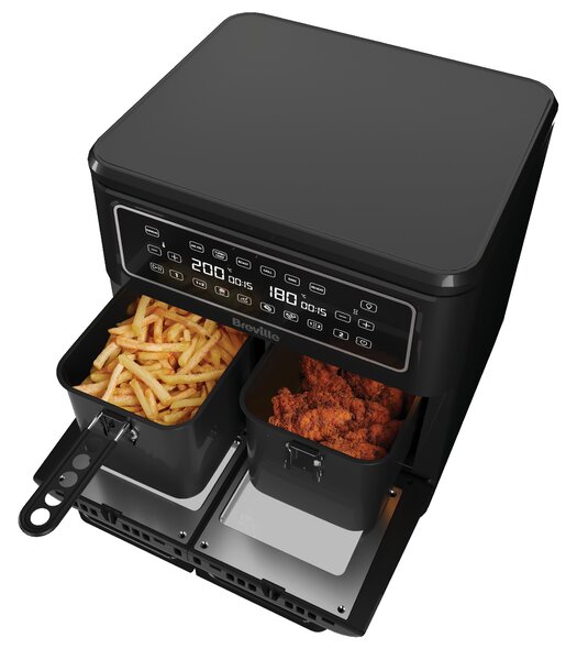 Horkovzdušná fritéza Breville Halo DUAL VDF130X, dvouzónová, 11 l