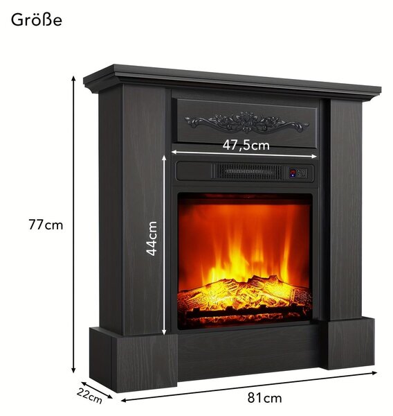 Elektrické krbové topidlo – Krbová sestava – TV stolek – Atmosférické topidlo – Infračervené topidlo – Černá barva – Výkon 2000 W