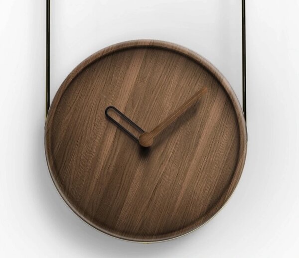 Designové nástěnné hodiny Nomon Eslabon Walnut Black 68cm