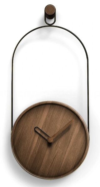 Designové nástěnné hodiny Nomon Eslabon Walnut Black 68cm