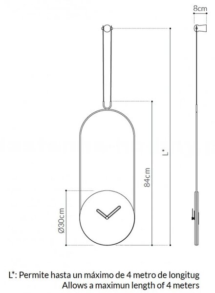 Designové nástěnné hodiny Nomon Colgante Sahara 90cm