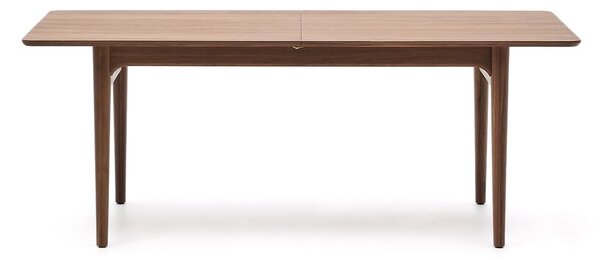Rozkládací jídelní stůl s přídavnou deskou v dekoru ořechu 100x200 cm Elan – Kave Home