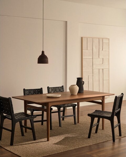 Rozkládací jídelní stůl s přídavnou deskou v dekoru ořechu 100x200 cm Elan – Kave Home