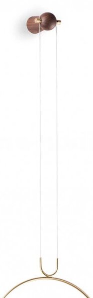 Designové nástěnné hodiny Nomon Colgante Walnut Gold 90cm