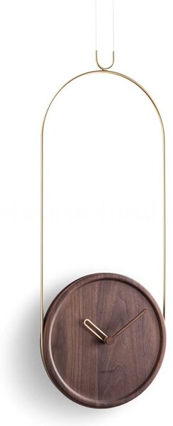 Designové nástěnné hodiny Nomon Colgante Walnut Gold 90cm