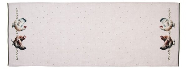 Běhoun na stůl s kohoutkem a slepičkou Farm Love – 50x140 cm