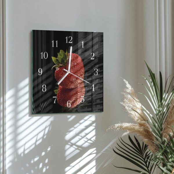 Skleněné hodiny Jahoda zskb-30x30-00079706
