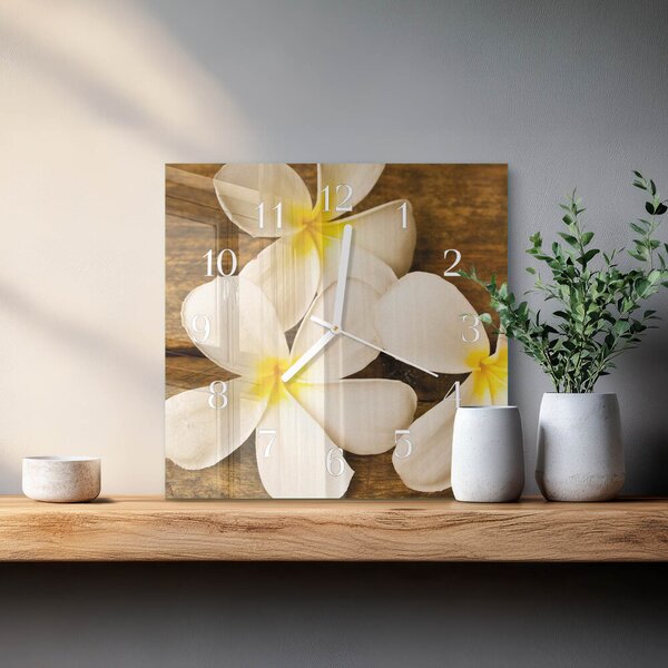 Skleněné hodiny Květiny zskb-30x30-00082757