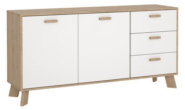 Bílá/v přírodní barvě komoda v dekoru dubu 147x73x39 cm Ikast – Tvilum