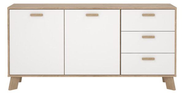 Bílá/v přírodní barvě komoda v dekoru dubu 147x73x39 cm Ikast – Tvilum