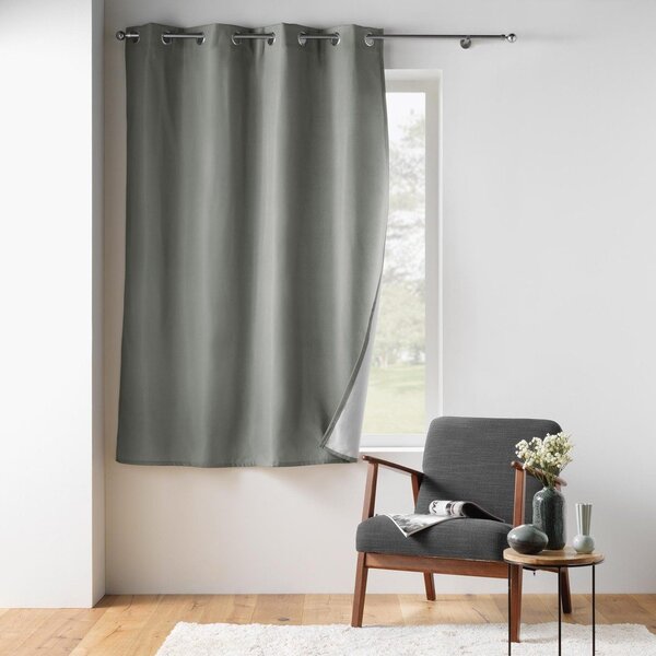 Šedý termo závěs z mikrovlákna 135x180 cm Micropolar – douceur d'intérieur