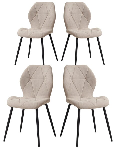 Sada čtyř jídelních židlí - Židle - Kuchyňská židle - Skandinávský minimalistický design - Béžová barva