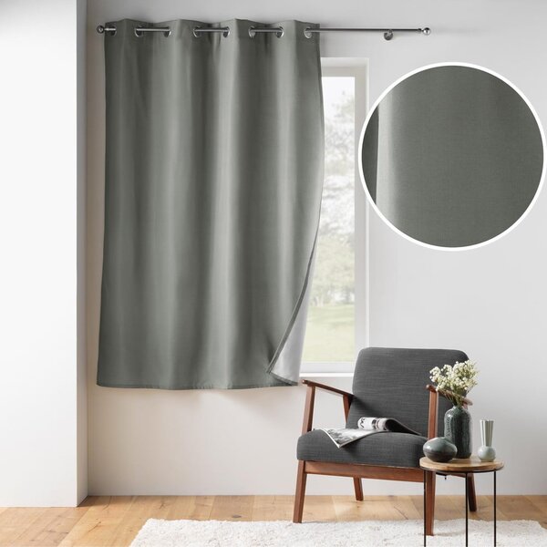 Šedý termo závěs z mikrovlákna 135x180 cm Micropolar – douceur d'intérieur