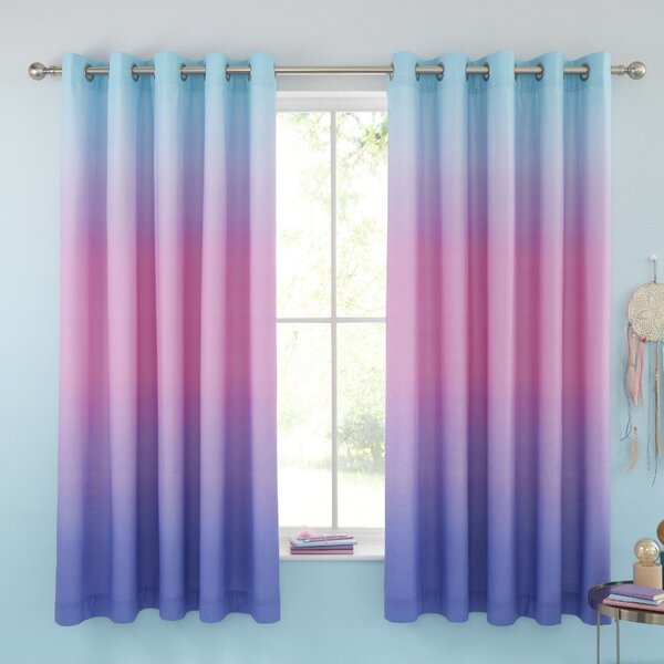 Růžový/fialový dětský závěs 2 ks 168x183 cm Ombre Rainbow Clouds – Catherine Lansfield