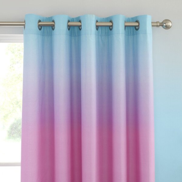 Růžový/fialový dětský závěs 2 ks 168x183 cm Ombre Rainbow Clouds – Catherine Lansfield