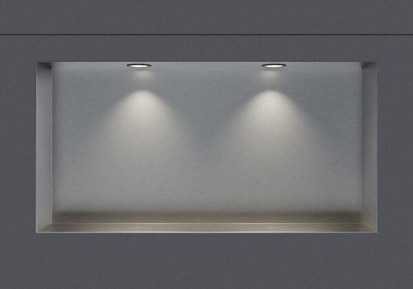 Nerezový nástěnný výklenek NT206010X bez ráfku s LED reflektorem - 20 x 60 x 10 cm (v x š x h) - možnost volby barvy