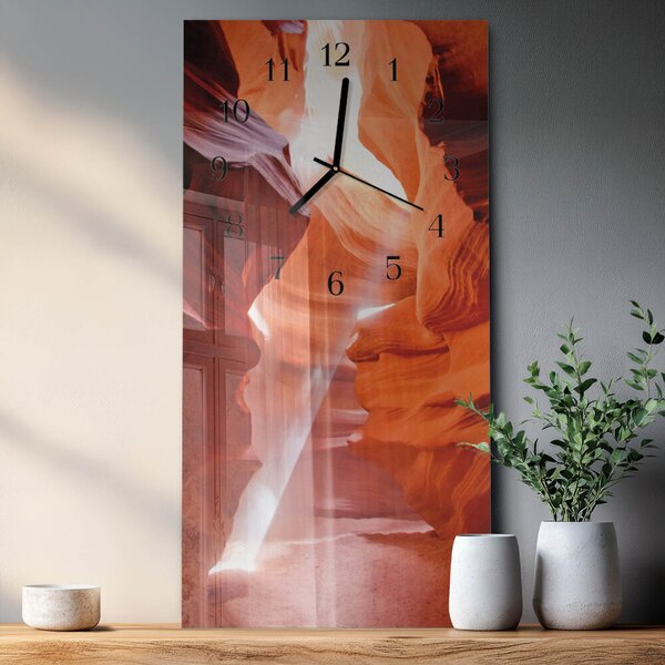 Skleněné hodiny vertikální Jeskyně zsppc-30x60-00173880