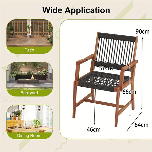 Zahradní židle - Venkovní židle - Židle na terasu - Židle na balkon - Sada 2 kusů
