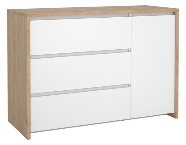 Bílá/v přírodní barvě komoda v dekoru dubu 119x84x48 cm Next – Tvilum