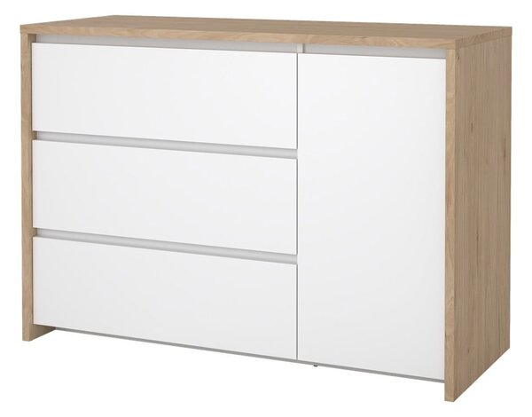 Bílá/v přírodní barvě komoda v dekoru dubu 119x84x48 cm Next – Tvilum