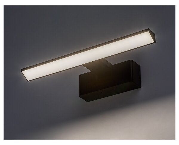 Koupelnové nástěnné LED svítidlo LORIC černá, šířka 30 cm
