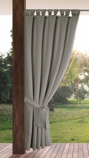ZAHRADNÍ VODĚODOLNÝ ZÁVĚS NA POUTKÁCH GARDEN 155X220 CM STŘÍBRNÁ