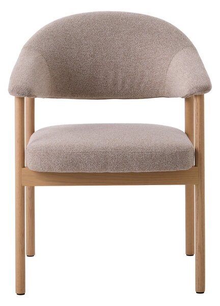 Béžová jídelní křesla v sadě 2 ks s područkami z dubového dřeva Elk – Unique Furniture