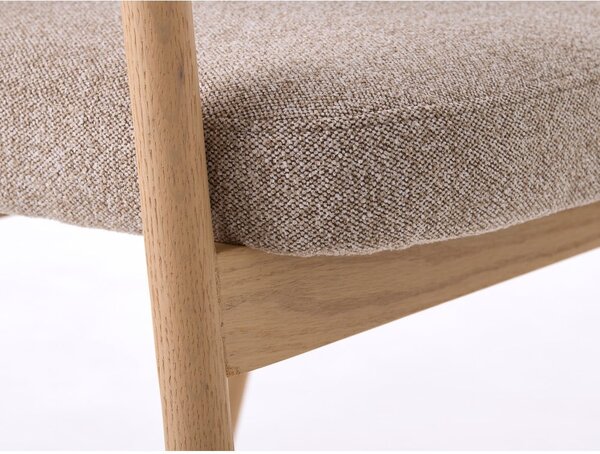 Béžová jídelní křesla v sadě 2 ks s područkami z dubového dřeva Elk – Unique Furniture
