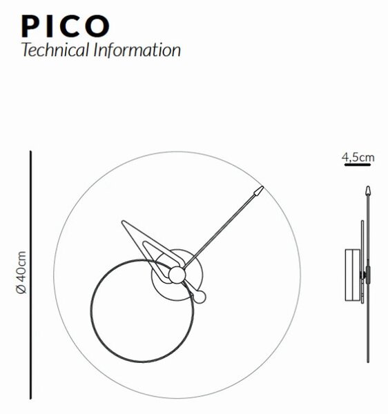 Designové nástěnné hodiny Nomon Pico WO 40cm