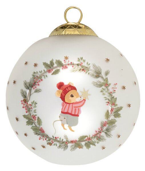 Vánoční baňka Joanni Wreath White Ø 8 cm