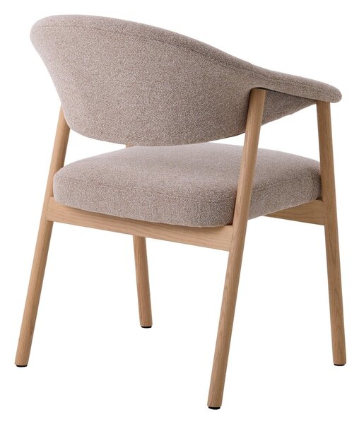 Béžová jídelní křesla v sadě 2 ks s područkami z dubového dřeva Elk – Unique Furniture