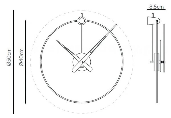 Designové nástěnné hodiny Nomon Anda small graphite 50cm
