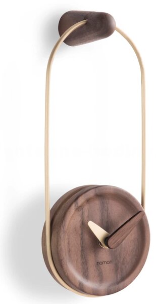 Designové nástěnné hodiny Nomon Eslabon GO walnut small 26cm