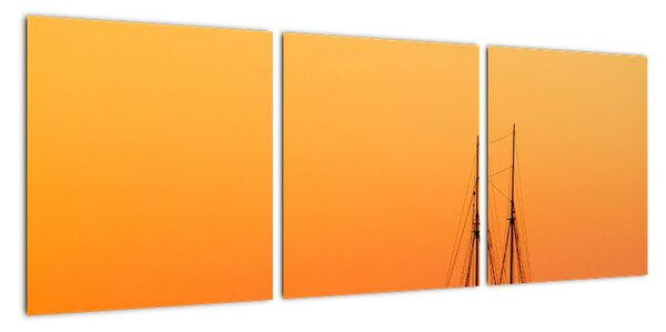 Plachetnice na moři - moderní obraz (90x30cm)