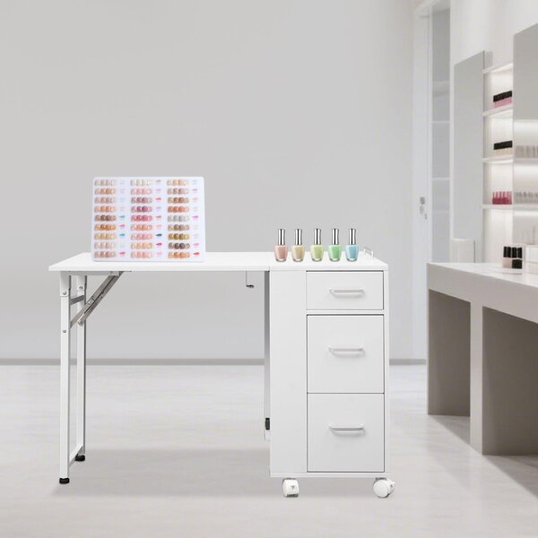 Manikérský stůl - Stůl na manikúru - Pracovní deska pro manikérský salon - Pracovní stůl pro manikúru - Skládací pracovní stůl