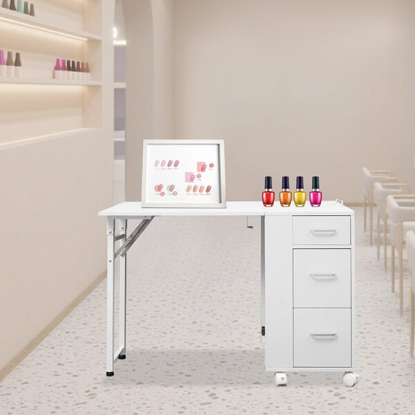 Manikérský stůl - Stůl na manikúru - Pracovní deska pro manikérský salon - Pracovní stůl pro manikúru - Skládací pracovní stůl
