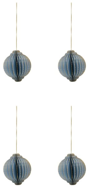 Papírové vánoční ozdoby Alsta Light Blue Ø 8 cm – set 4 ks