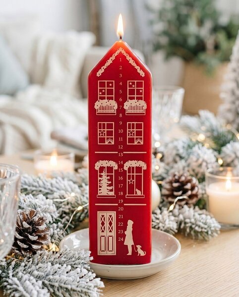Adventní svíčka Cosy Winter 20 cm