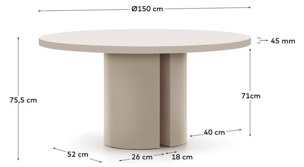 Jídelní stůl ø 150 cm Nealy – Kave Home