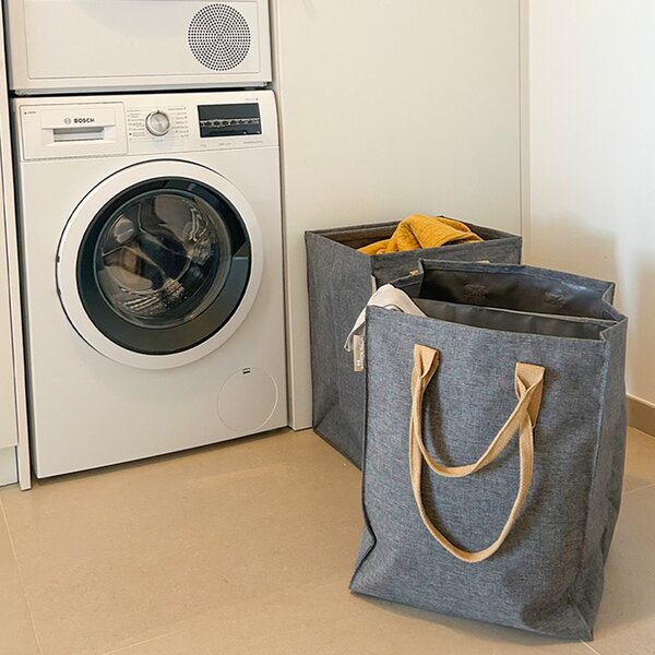 Rolser Laundry Hub Tweed, koš na prádlo - taška, šedá