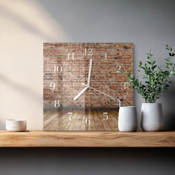 Skleněné hodiny Cihlový zskb-30x30-00087185