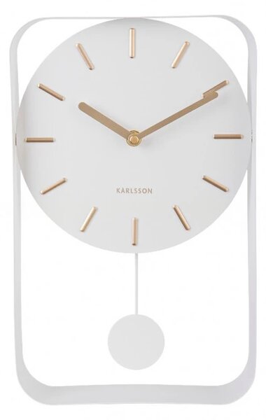 Designové kyvadlové nástěnné hodiny 5796WH Karlsson 33cm