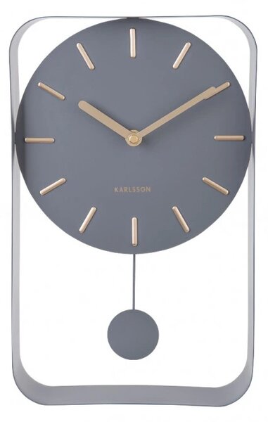 Designové kyvadlové nástěnné hodiny 5796GY Karlsson 33cm