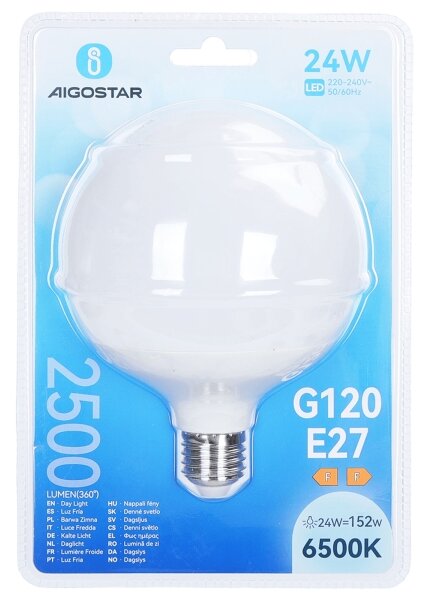 LED Žárovka G120 E27/24W/230V 6500K - Aigostar