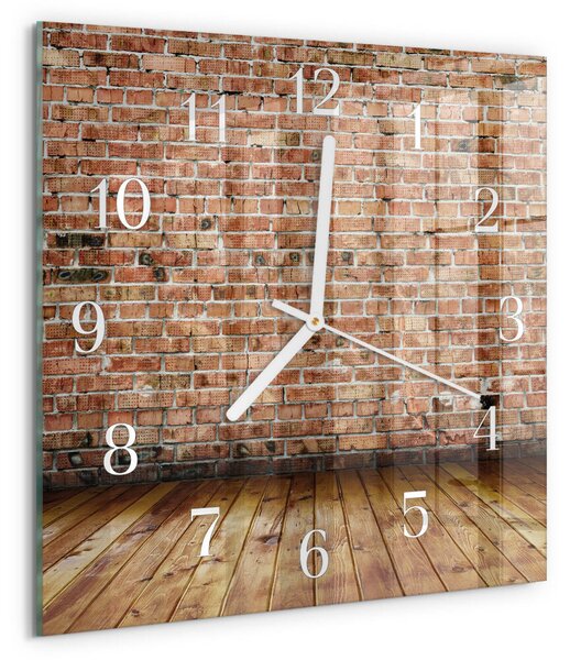 Skleněné hodiny Cihlový zskb-30x30-00087185